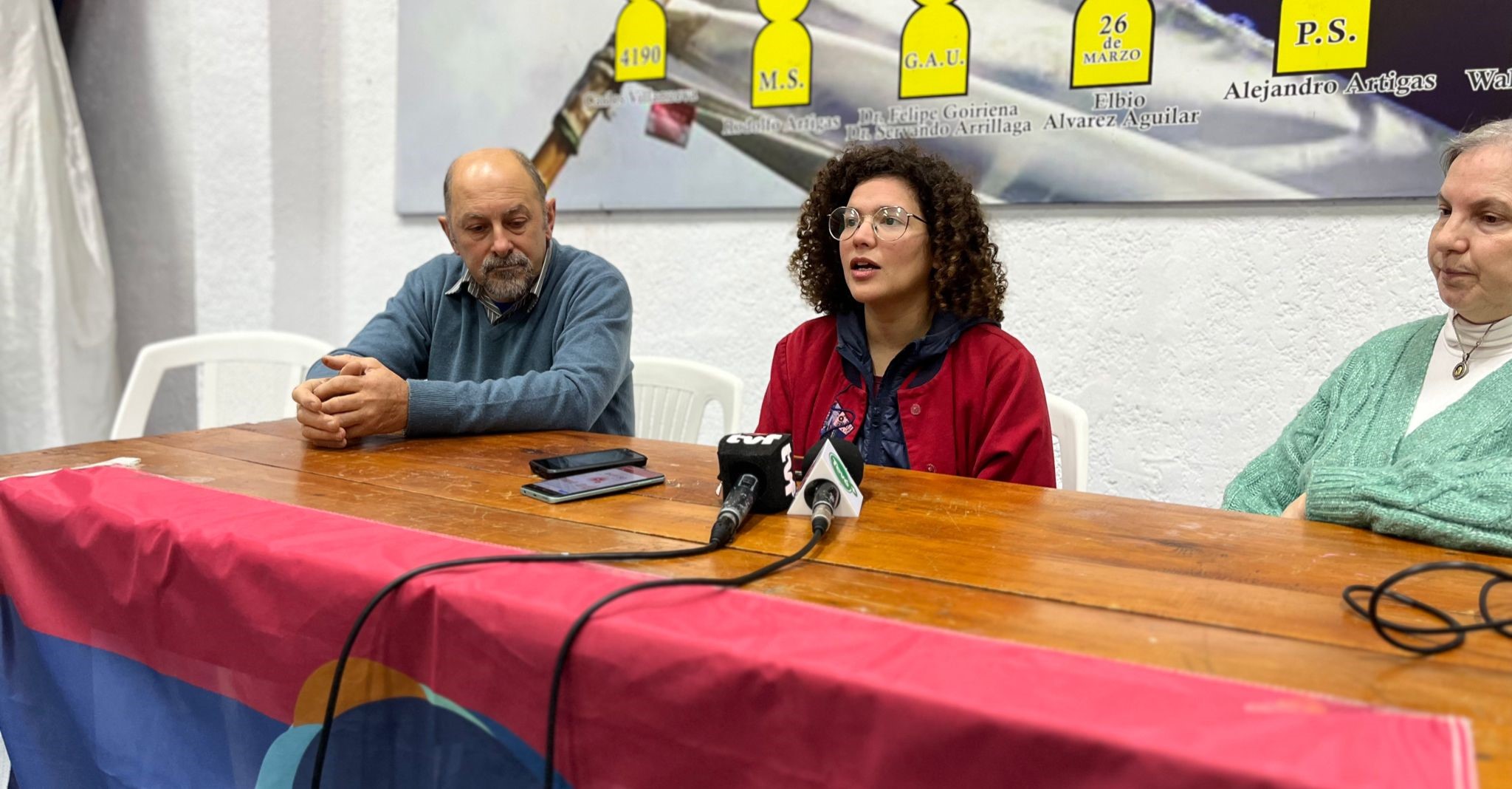 Martina Casás en conferencia de prensa en el departamento de Florida