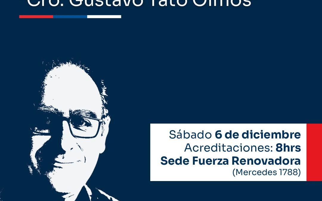 Este sábado 6 de diciembre, Fuerza Renovadora realizará su primer congreso «Cro. Gustavo Tato Olmos»